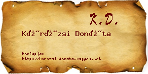 Körözsi Donáta névjegykártya